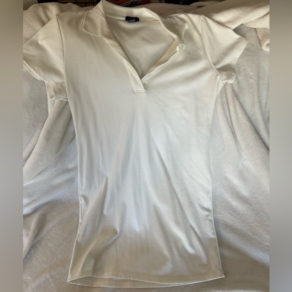 Rue 21 Plus Size XXL - White collared T-Shirt Dress